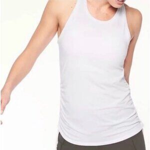 Athleta White Essence Cinch Workout Halter Tank Top Women's Size Small